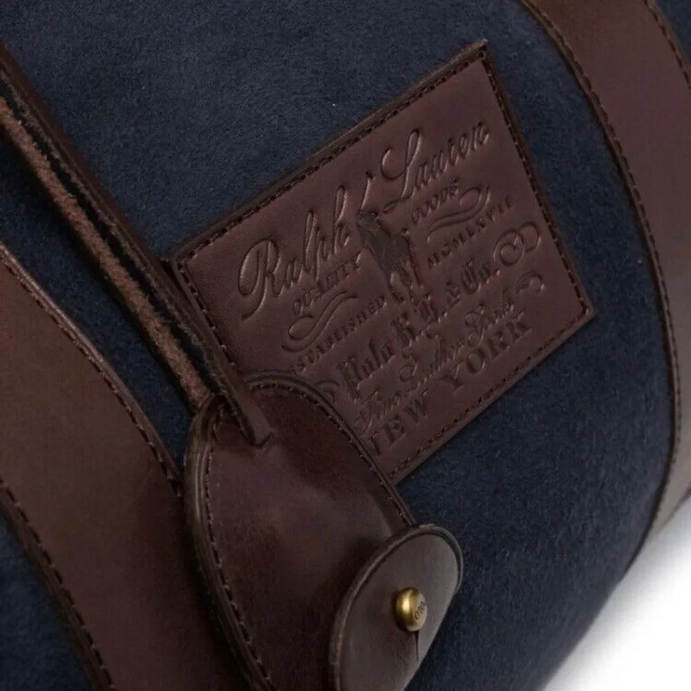Polo Ralph Lauren Men's Leather Top Handle Suede Duffel Bag
